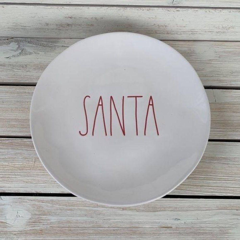 RAE DUNN Christmas Santa Salad Plates Red …